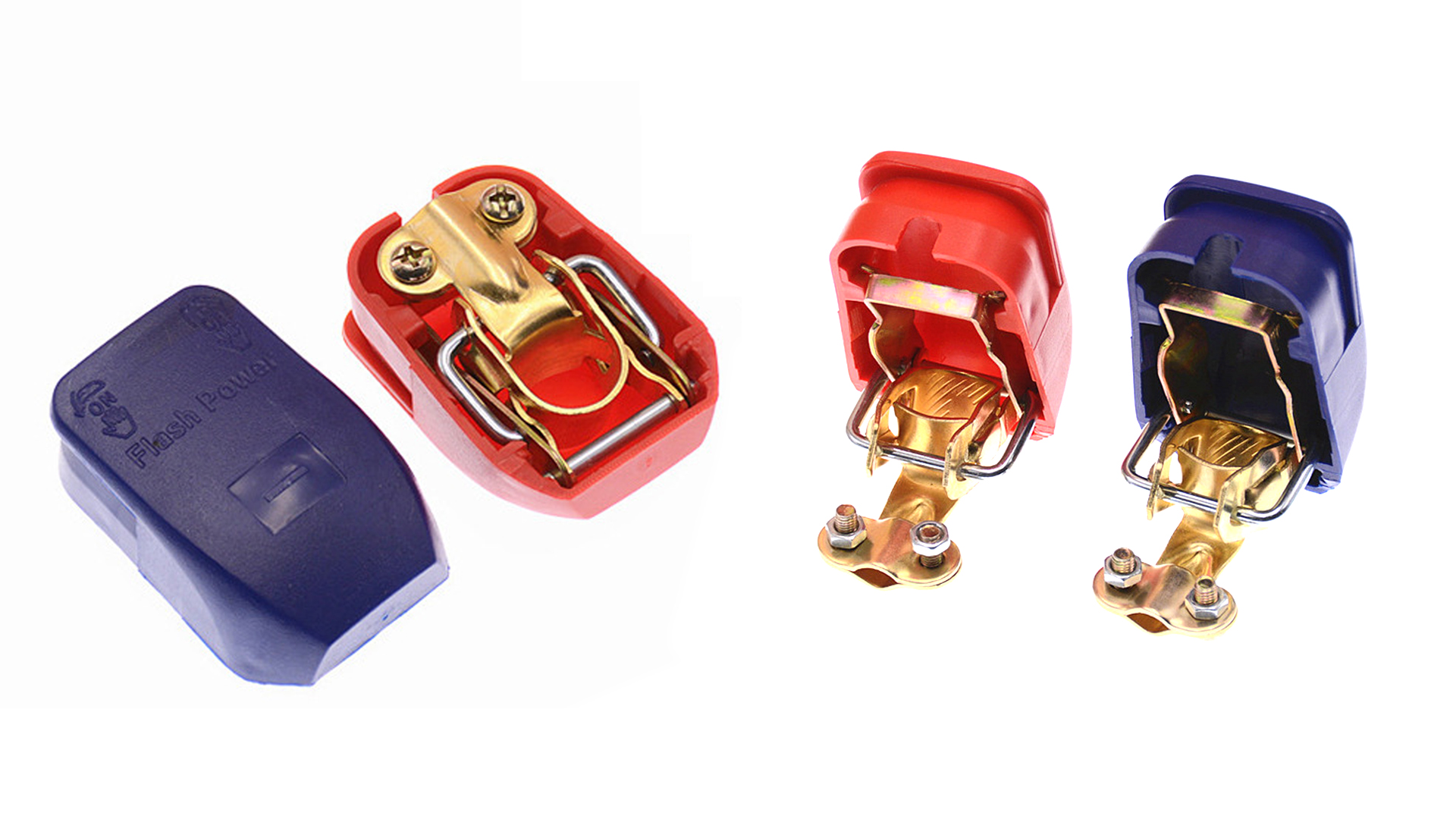 Cosses Batterie Voiture Libération Rapide Lot De 2 - Bornes 12V Rouge Bleu 500A