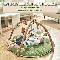 Vista 6 de Baby Play Gym Mat - 8-in-1 Activity Playmat with Detachable Toys for Sensory Development - Thick, Oversized, Washable & Non-Slip Baby Floor Mat