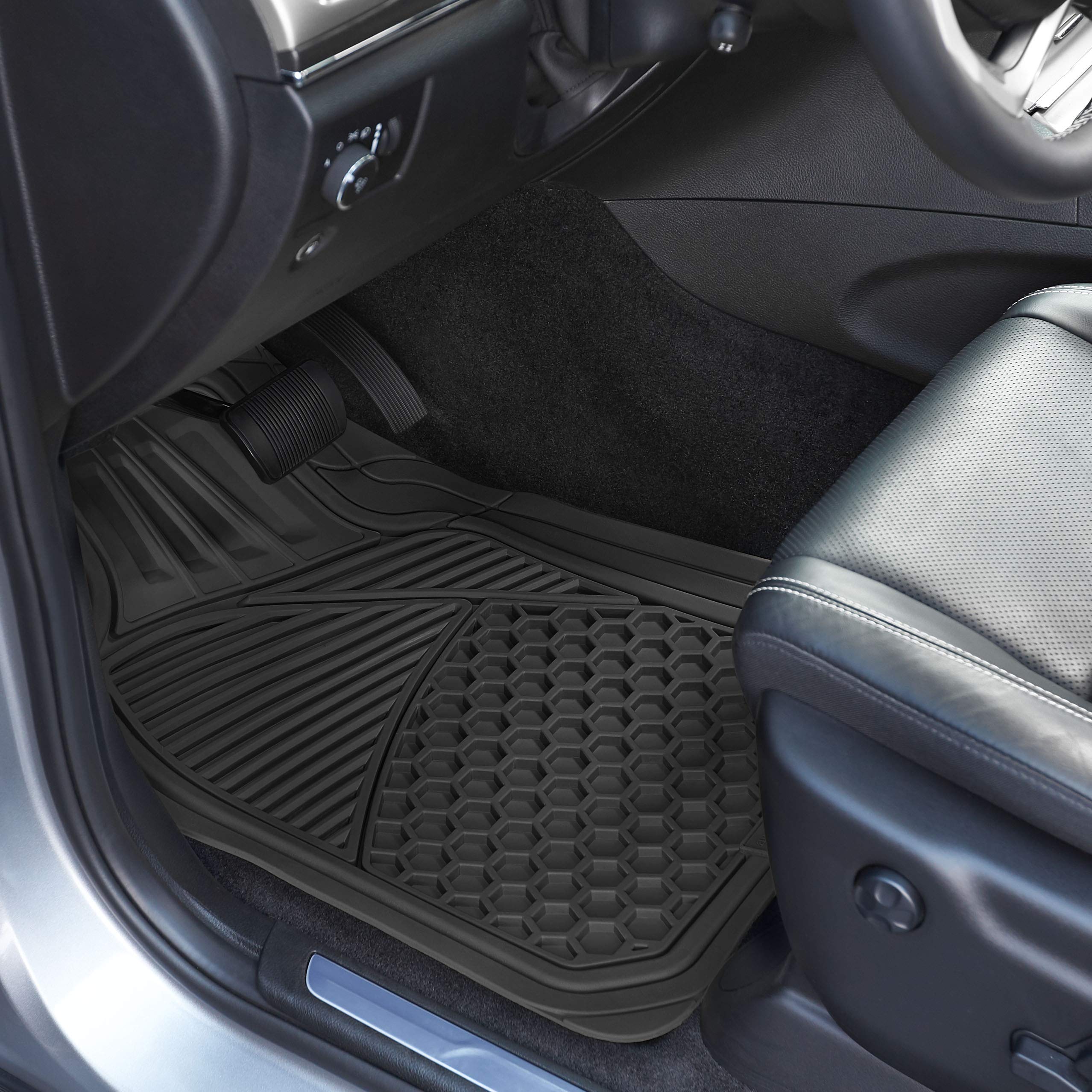 Amazon Basics 4Piece Thick Flexible Rubber Car Floor Mat, Black Buy