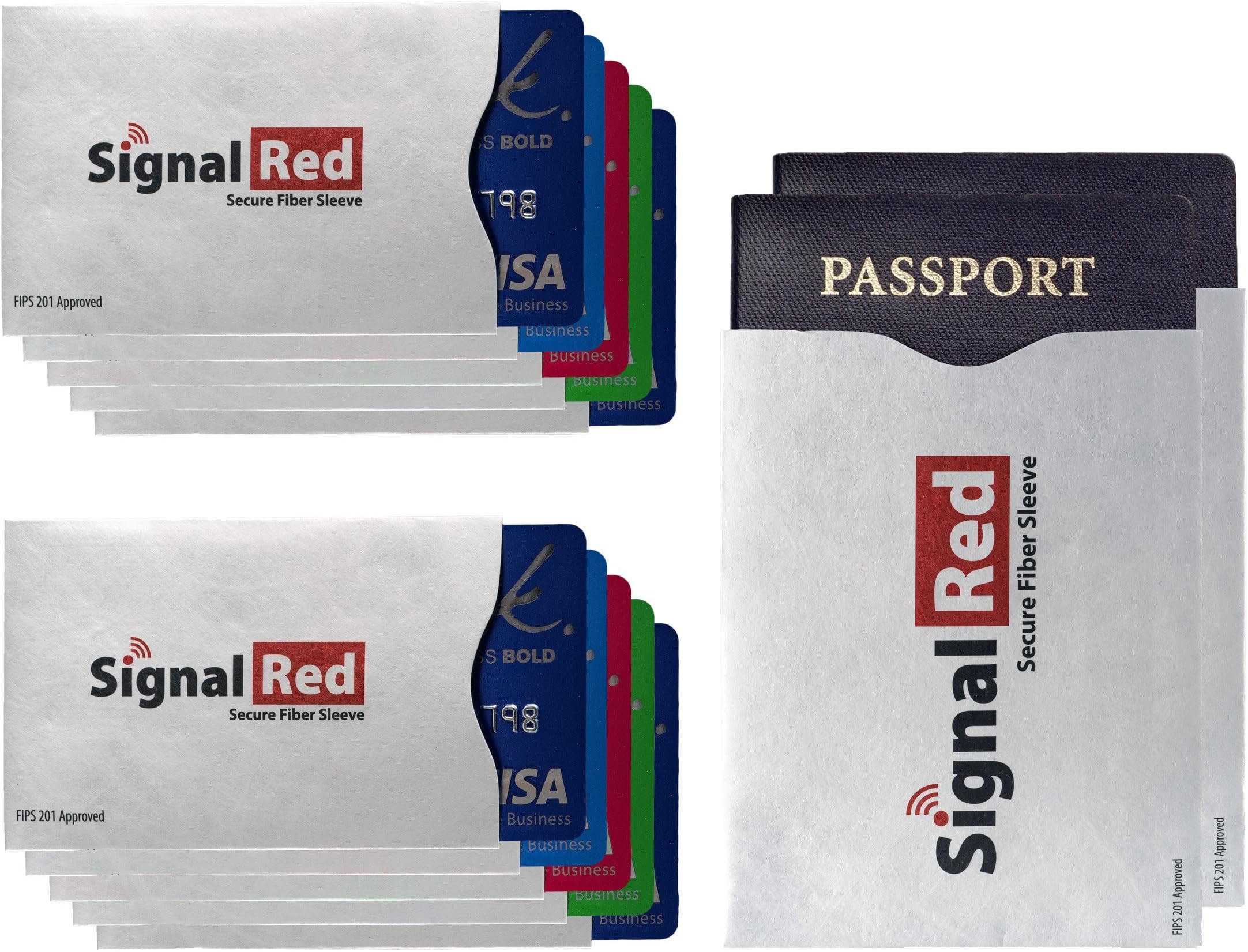 Fiber Passport and Credit Card Protector – Set of 10 Credit Card and 2 Passport RFID Blocking Sleeves; Fit in Wallet and Purse