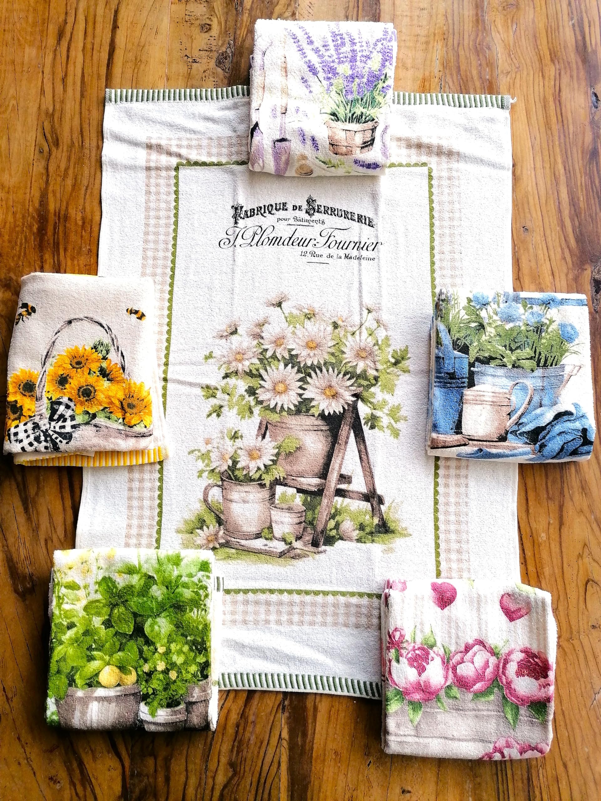 NOVITA!!!! Strofinacci in Spugna di COTONE 100%" COUNTRI pezzi 6 mis.50x70cm.CON PASSANTE FACILE da APPENDERE !!!!
