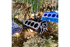 Corvette V8 Engine Block Christmas Ornament, Chrome plated Christmas Tree Ornament, Chevy Christmas Gift