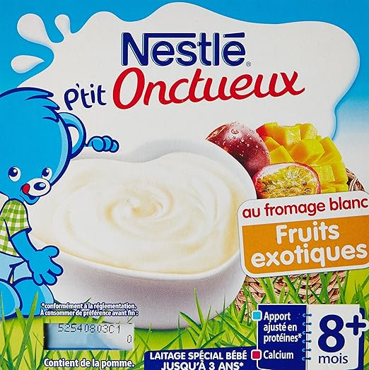 Nestle Bebe P Tit Onctueux Au Fromage Blanc Fruit Exotiques Laitage Des 8 Mois Lot De 4 Amazon Fr Epicerie