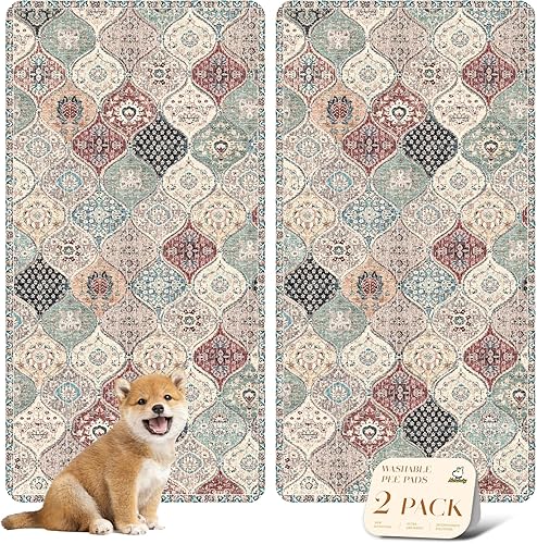 Miniatura 60 de nunubaby Almohadillas lavables para orina de perros, elegante, antideslizante, a prueba de fugas, reutilizable, ultraabsorbente, para jaulas y