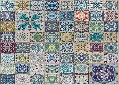 Ambesonne Rompecabezas marroquí para adultos, diseño de retazos florales, trabajo artesanal simbólico mediterráneo, calidad de reliquia, actividades