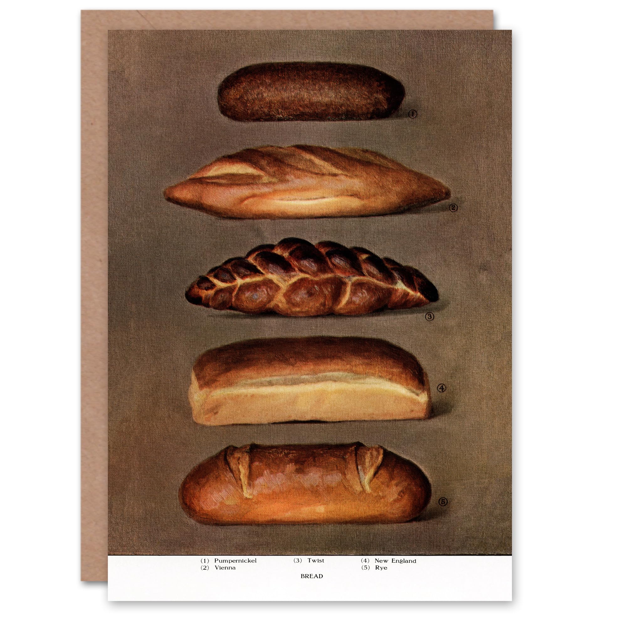 Artery8 Grocers Encyclopedia Art Card Baked Bread Loaves