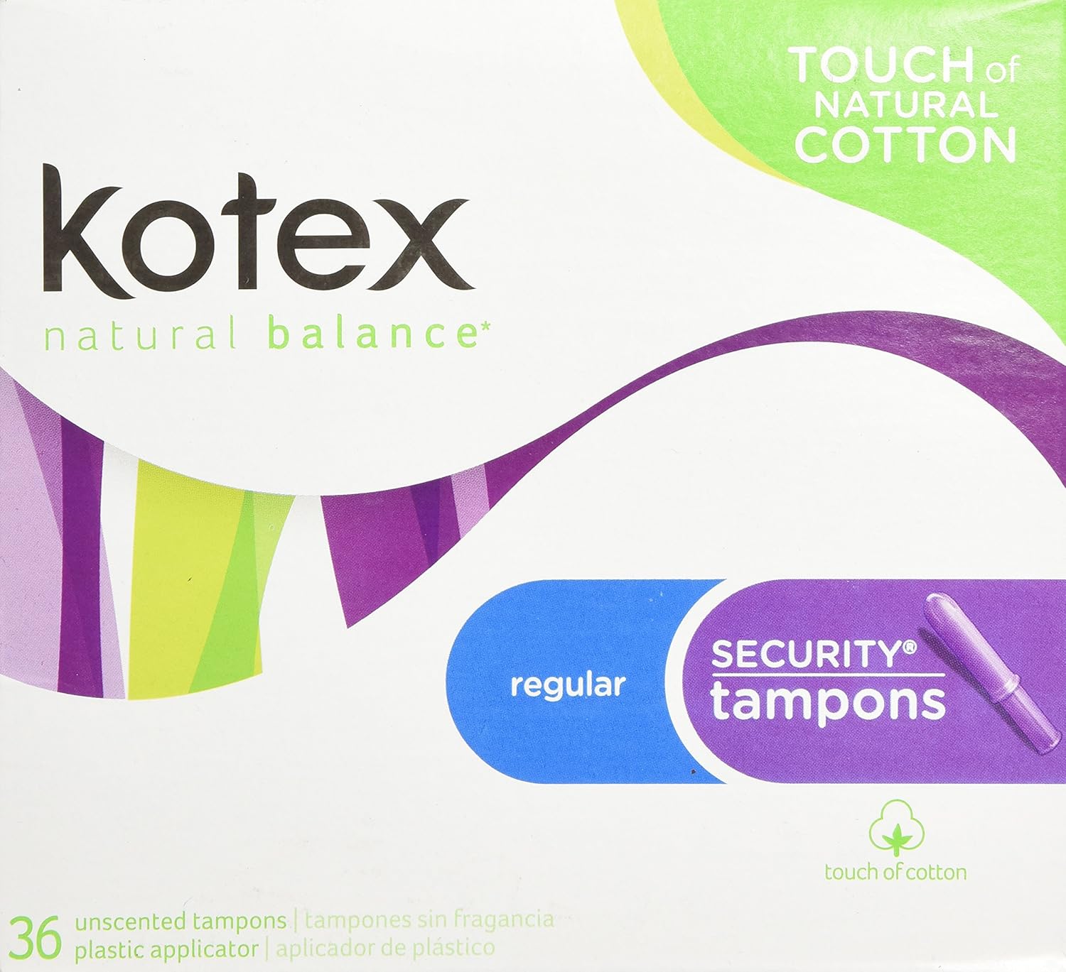 Kotex Security Tampons with Plastic Applicator, Regular