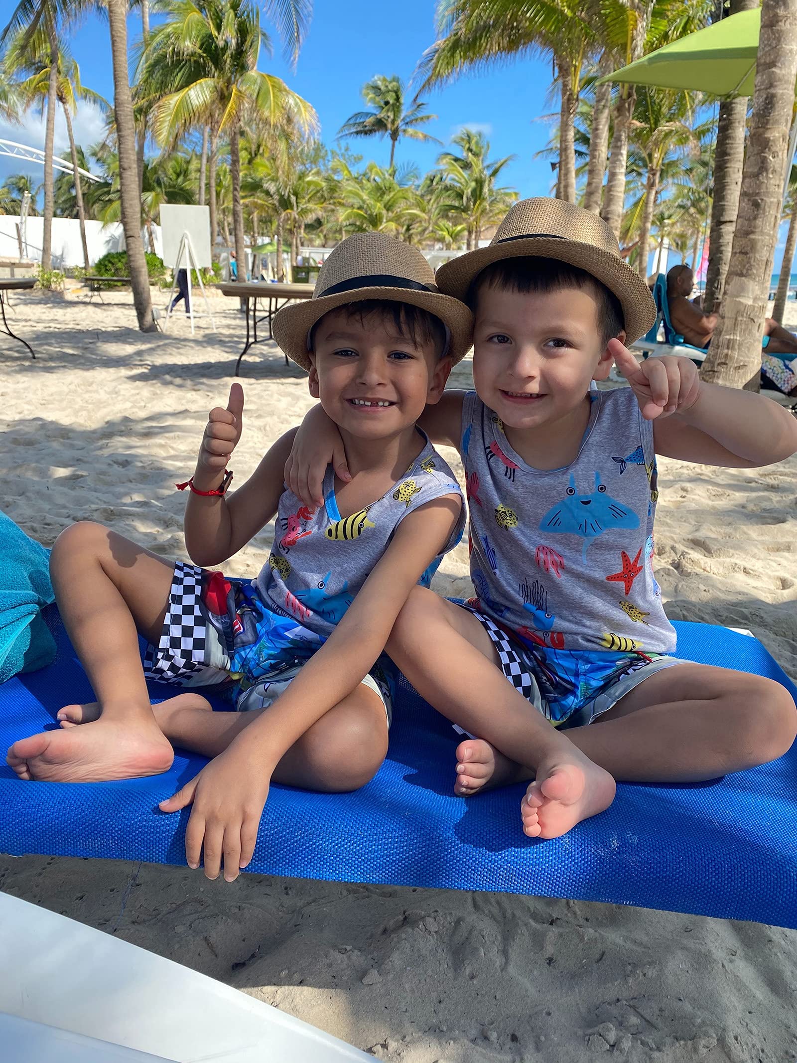 Feng Shui， Dziecięcy kapelusz Fedora ze słomy Sun Beach z krótkim rondem dla chłopców i dziewcząt