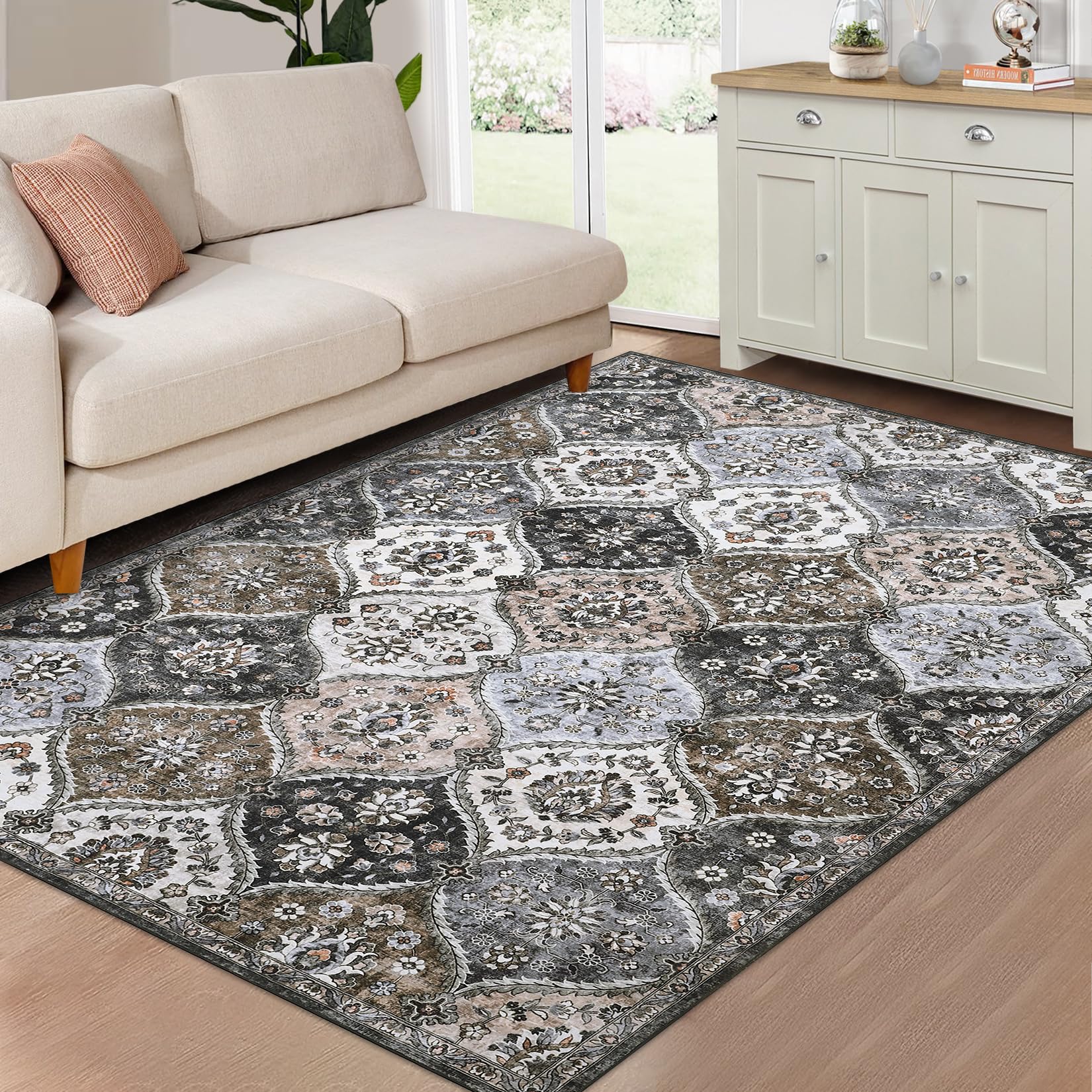 Alfombra antideslizante lavable ROYHOME resistente a manchas para zonas de paso
