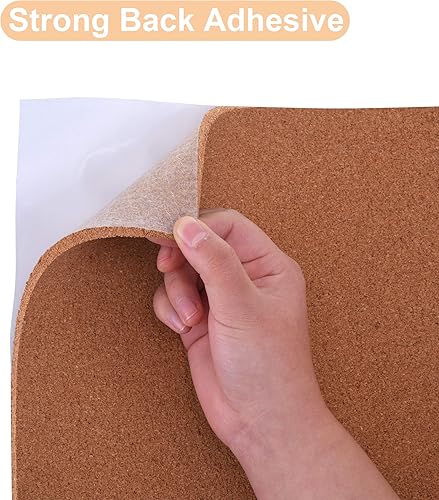 Miniatura 4 de SUNGIFT Rollo de tablero de corcho de 14 pulgadas de grosor rollos de corcho de 50 x 16 pulgadas tableros de anuncios autoadhesivos azulejos de