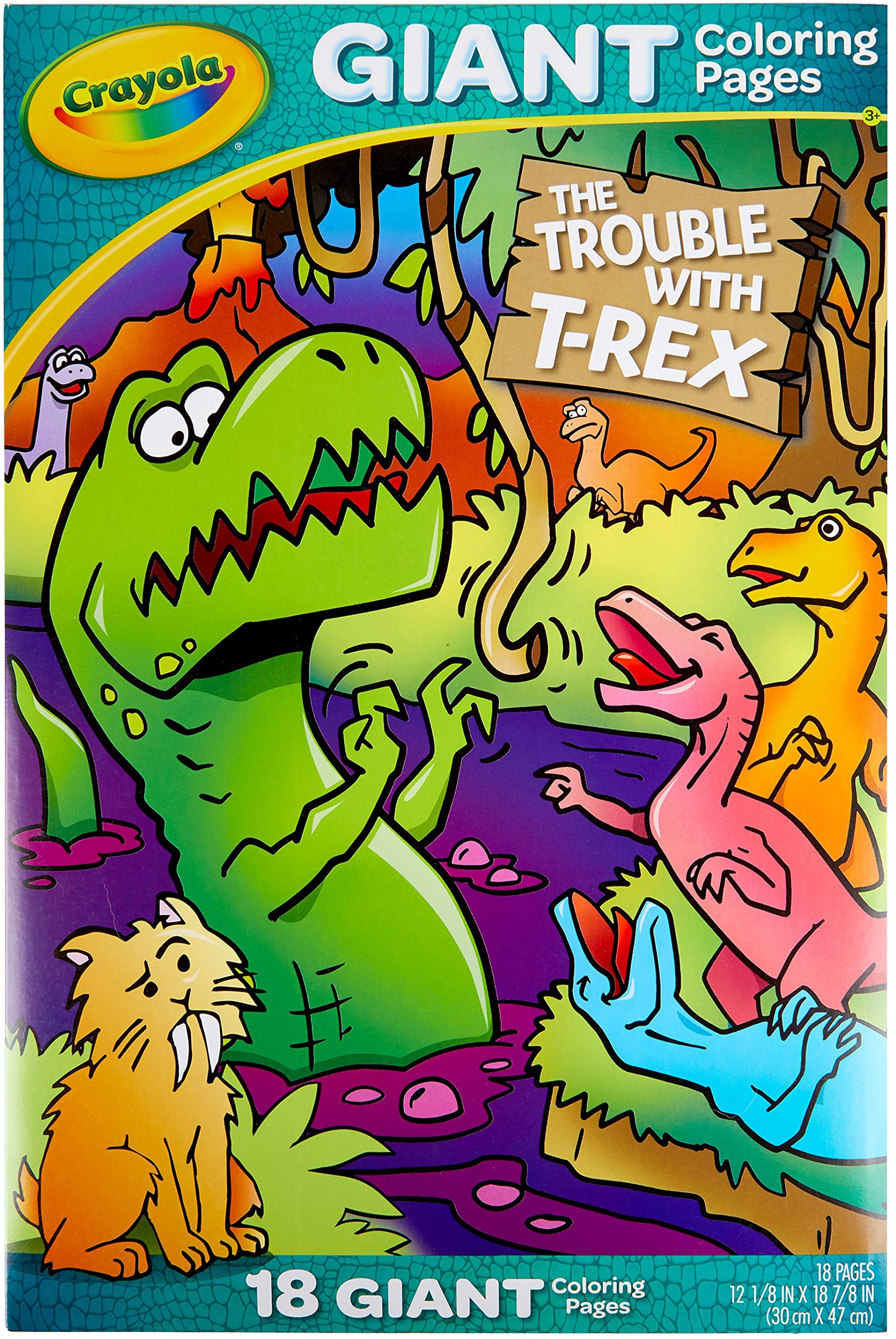 Crayola18 Page Giant Coloring Pages -T-Rex Troubles