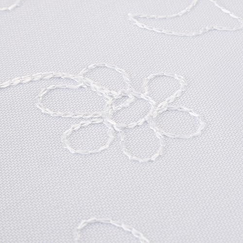 Miniatura 3 de Violet Linen Dublin - Mantel de diseño bordado blanco de 72 x 140 pulgadas, rectangular, rectangular