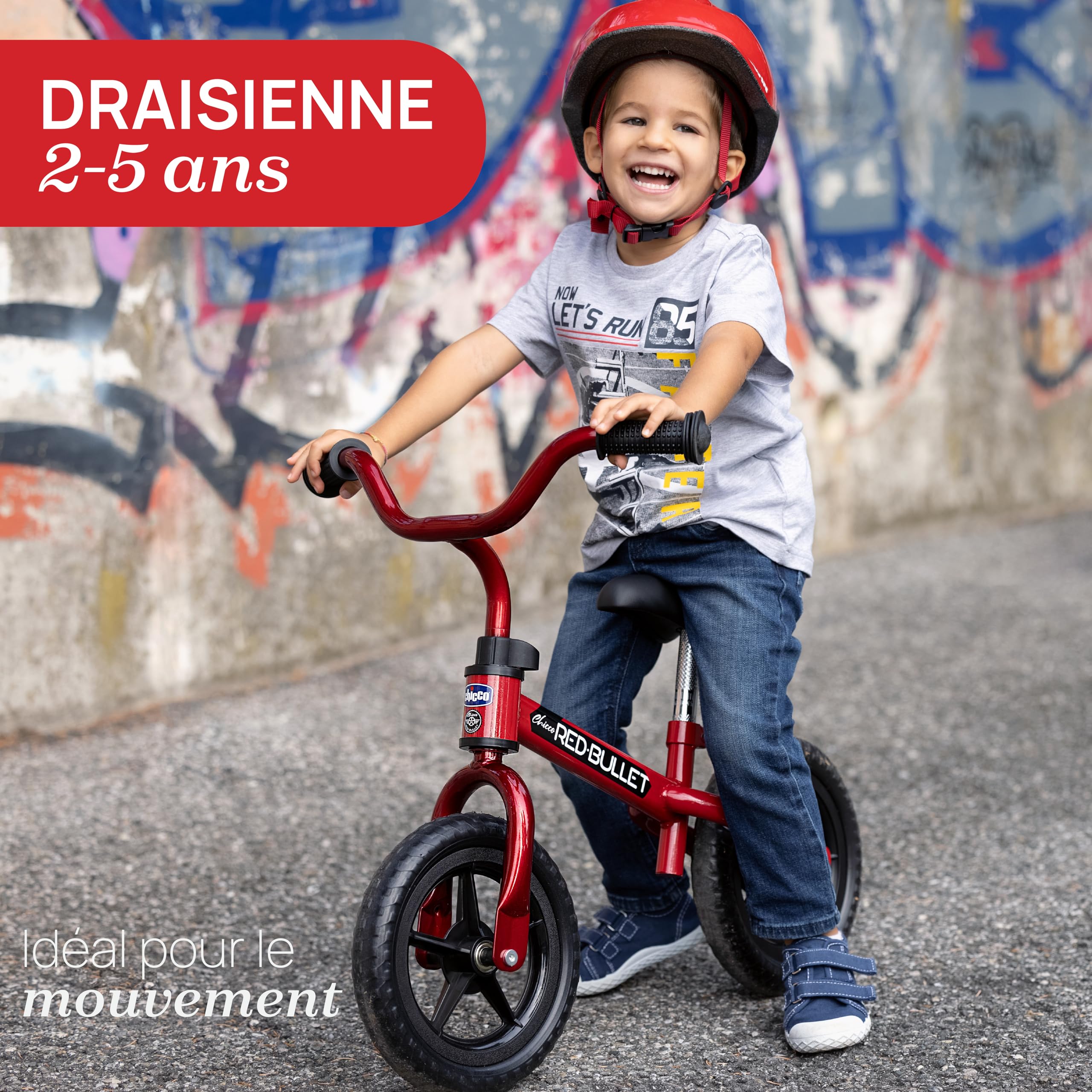 Chicco Draisienne Bébé, Velo sans Pédales pour Enfants de 2 à 5 Ans, avec Guidon et Selle Réglables, 25 Kg Maxi, Rouge , Velo enfant 3 ans, Jeux