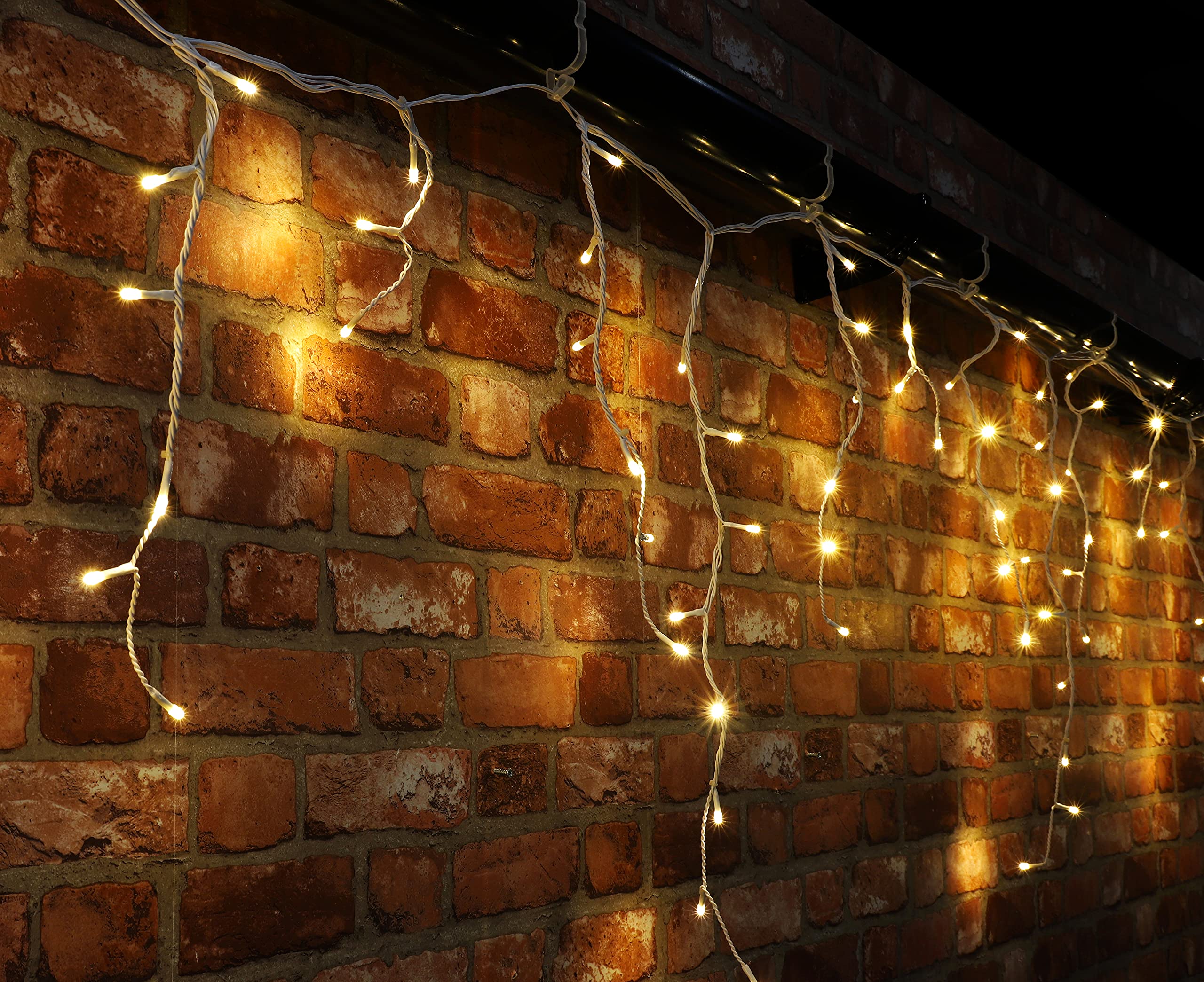 Christmas Concepts® 720 23.8m (78ft) Warm White LED Snowing Icicle Lights with Speed Controller - Christmas Outdoor Lighting - Energy Efficient A++