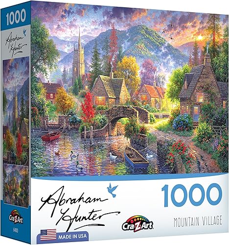 Miniatura 2 de Cra-Z-Art - RoseArt - Abraham Hunter - Mountain Village - Rompecabezas de 1000 piezas