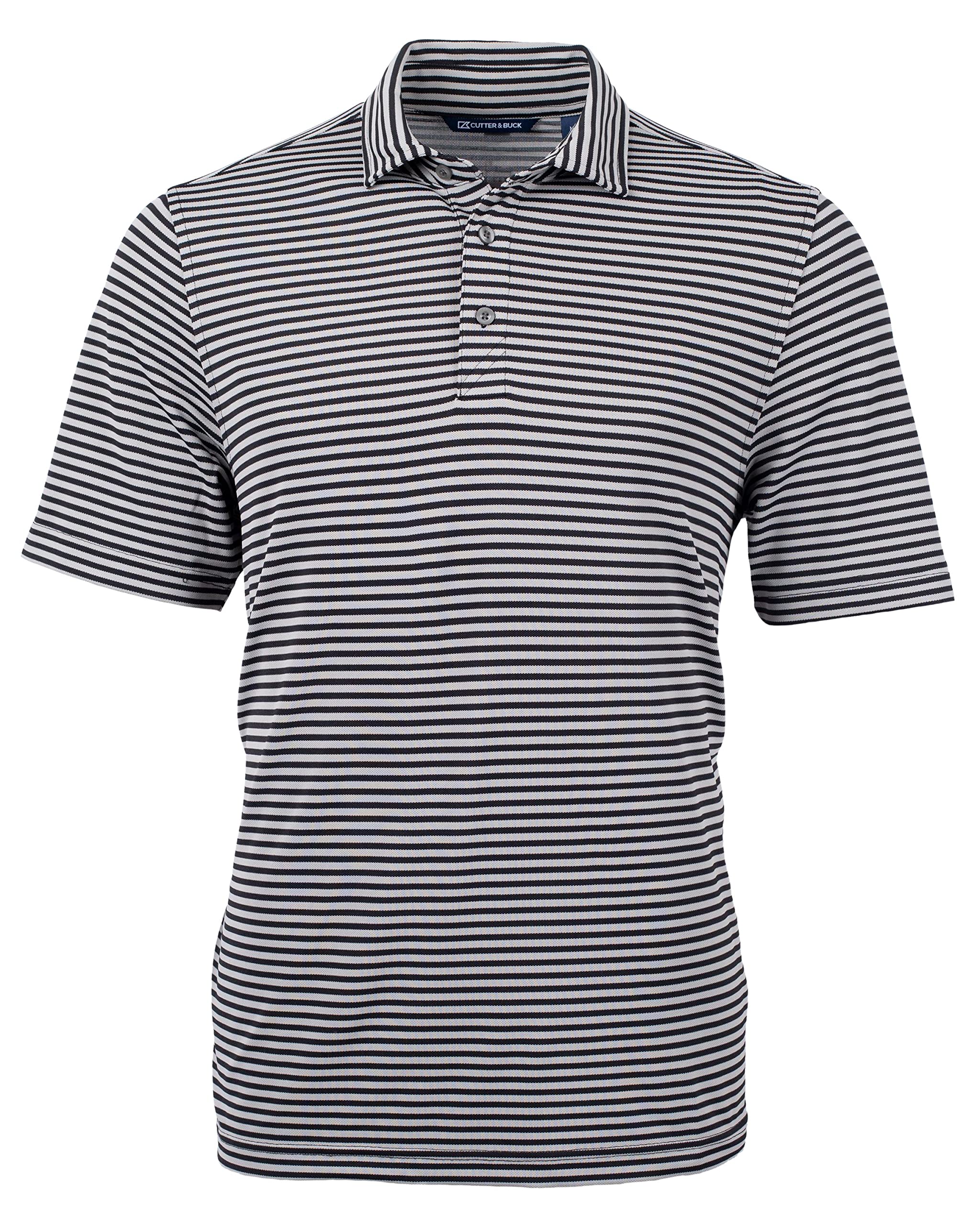 Cutter & Buck Big & Tall Short Sleeve Virtue Eco Pique Stripe Recycled Mens Big and Tall Polo