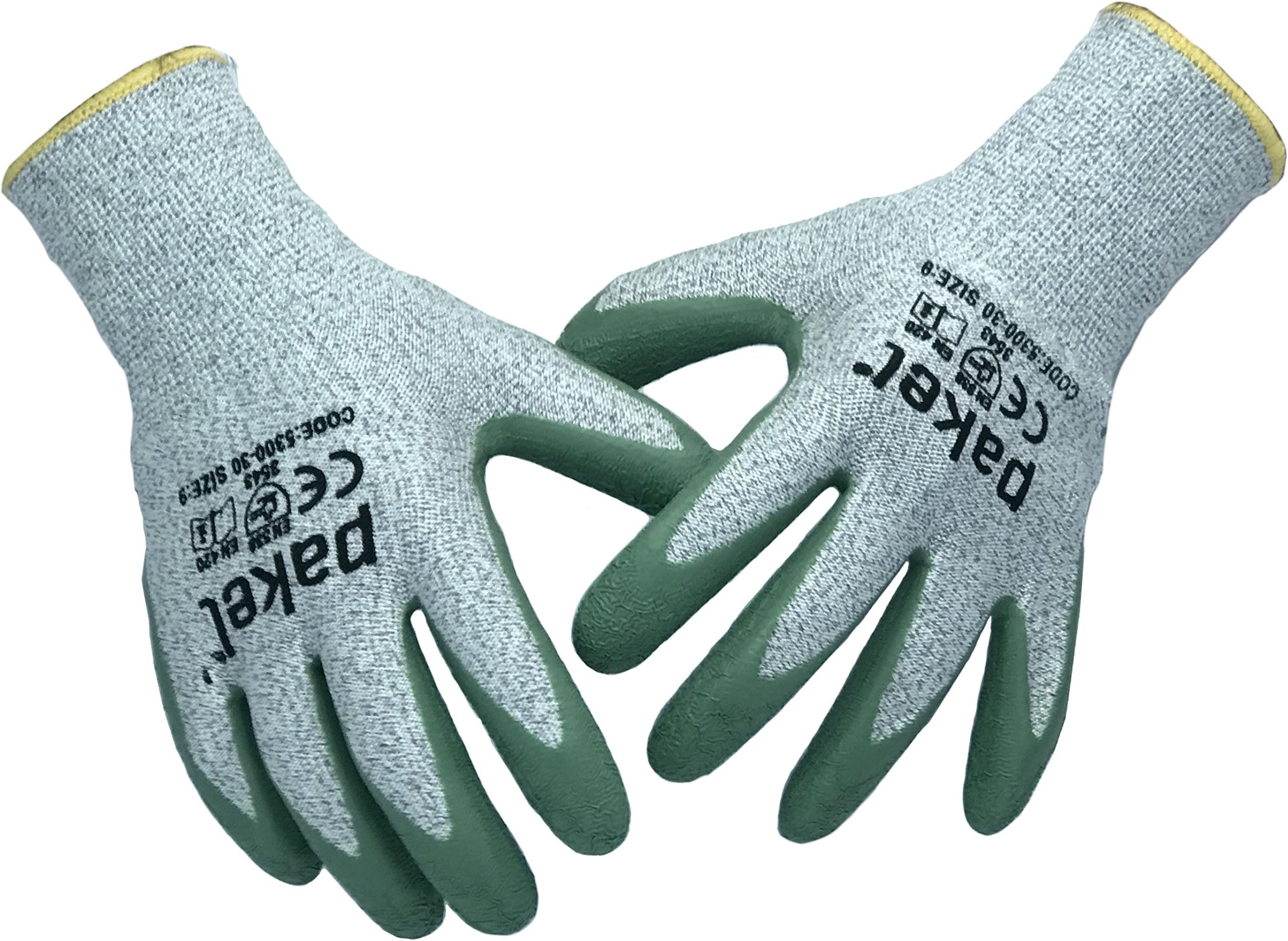 Pakel 5300-30-7 High Performance Non-Slip Level 5 Cut Resistant Knit Wrist Gloves (Size 7)