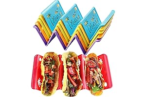 6Pcs Taco Holder Stands: Colorful, Island-Patterned, Premium Taco Holders