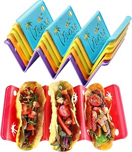 VITUER 6-Piece Taco Holder Set with Island Pattern