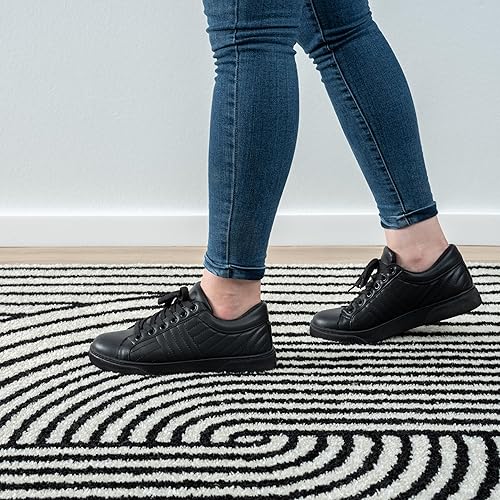 Miniatura 8 de Abani Nuevo Collection - Alfombra de área con diseño de nudo de arco blanco y negro de mediados de siglo, 6 x 9 pies, para sala de estar, dormitorio