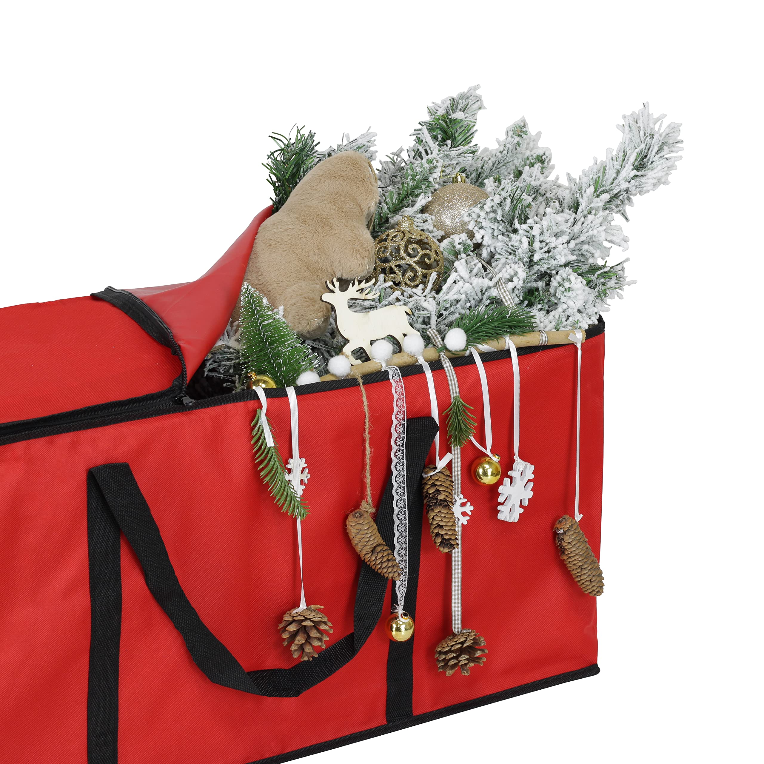Totò Piccinni Borsa per Albero di Natale e Decorazioni Natalizie, Resistente e Impermeabile (XL 125x50x50cm. Per Alberi fino a 300 cm)