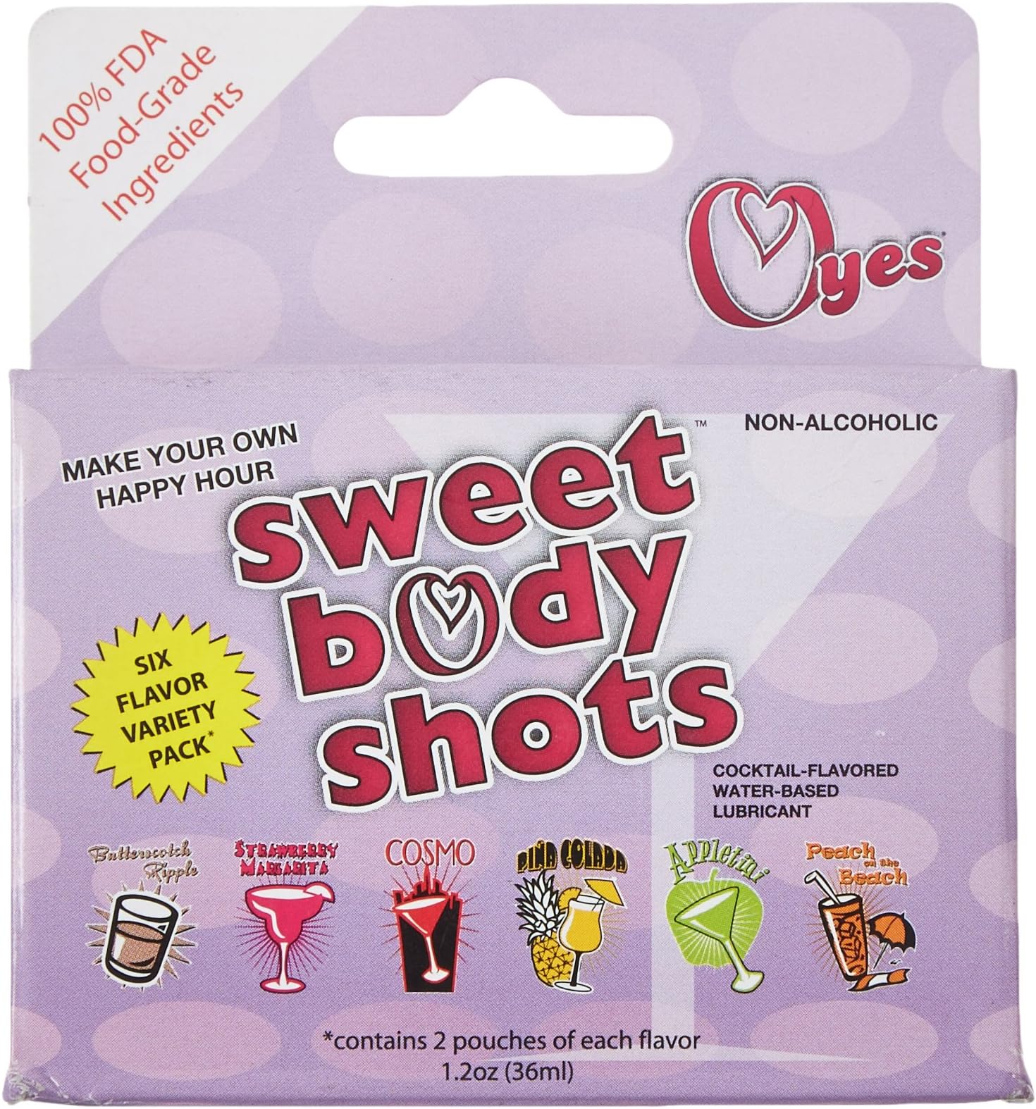 OYes Sweet Body Shots, 12 Count