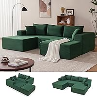 Vista 13 de Sofá Seccional Cloud de 110", Sofá Boneless para Sala de Estar, Sofá Seccional Modular con Asiento Profundo, Cómodo Sofá Esponjoso con Chaise