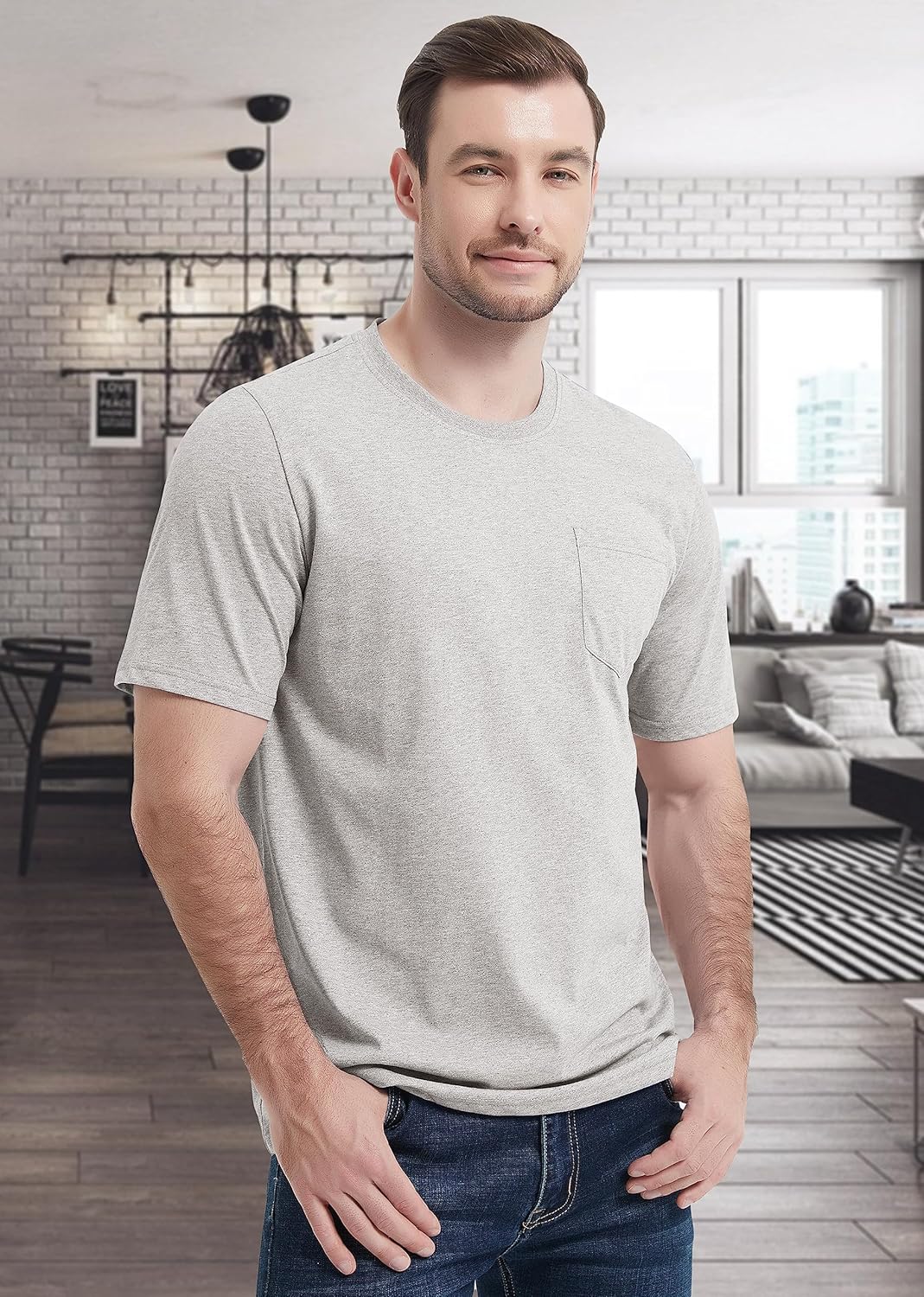 MAGCOMSEN Mens Pocket T Shirts Short Sleeve Cotton Moisture Wicking Plain Tshirts Casual Lightweight Summer Basic Tees - Image 7