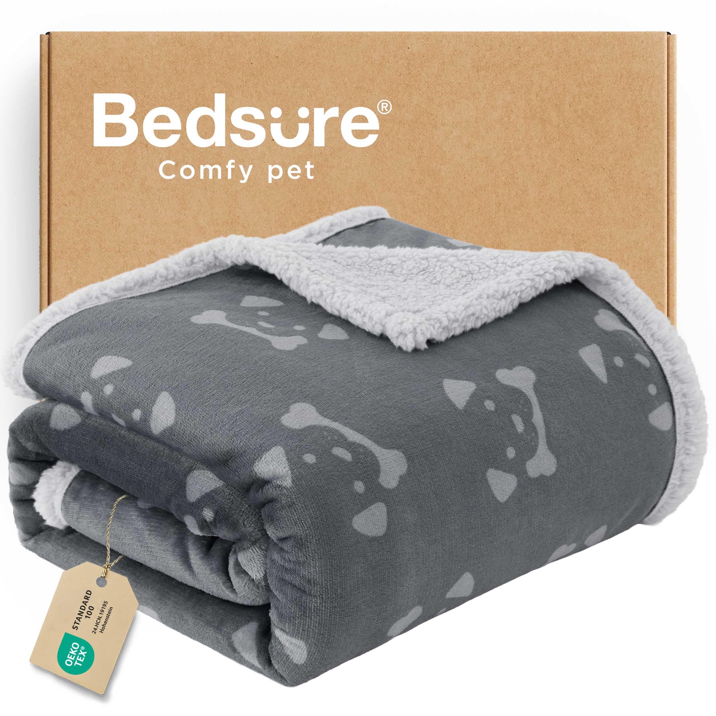 Bedsure Waterproof Dog Blankets for Large Dogs - 40"X50", Anchor Gray