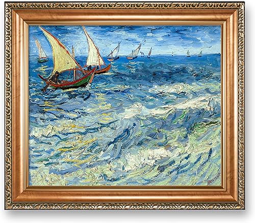 Miniatura 712 de A&T ARTWORK The Starry Night de Vincent Van Gogh. Tamaño del marco: 36 x 30 pulgadas, tamaño de la imagen: 30 x 24 pulgadas, reproducciones clásicas