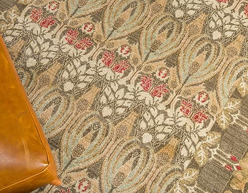 Miniatura 4 de Unique Loom Edinburgh Collection - Alfombra rectangular de 7 pies 1 pulgada x 10 pies, color marrón y azul claro