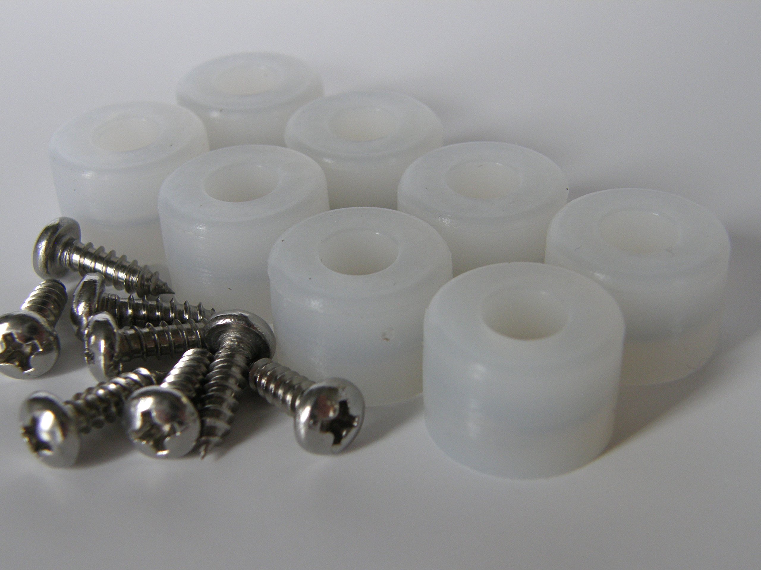 Rubber Bumper Feet 5/8" DIA with Stainless Screws QTY 8, 24 (Black, White, Brown) (8, Clear)