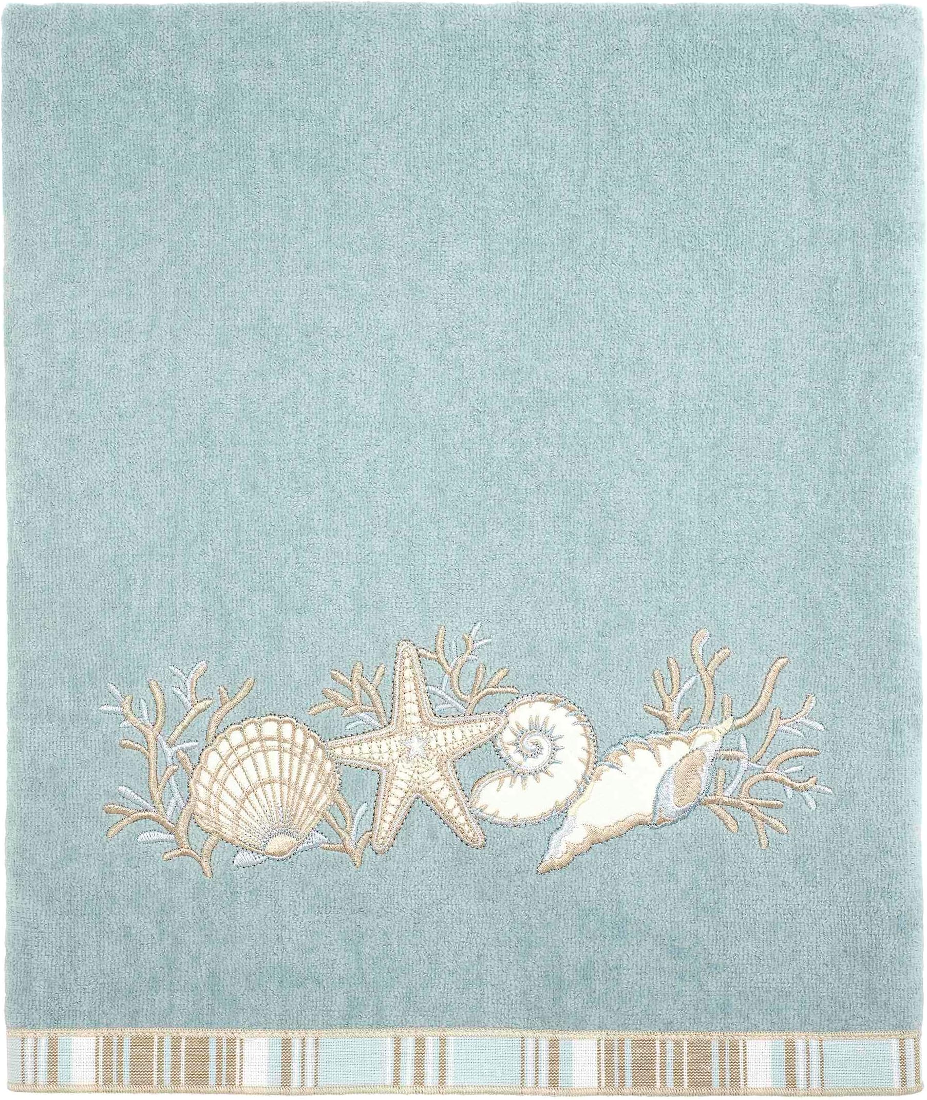 Avanti Linens - Bath Towel, Soft & Absorbent Cotton (Sand Shells Collection, Mineral)