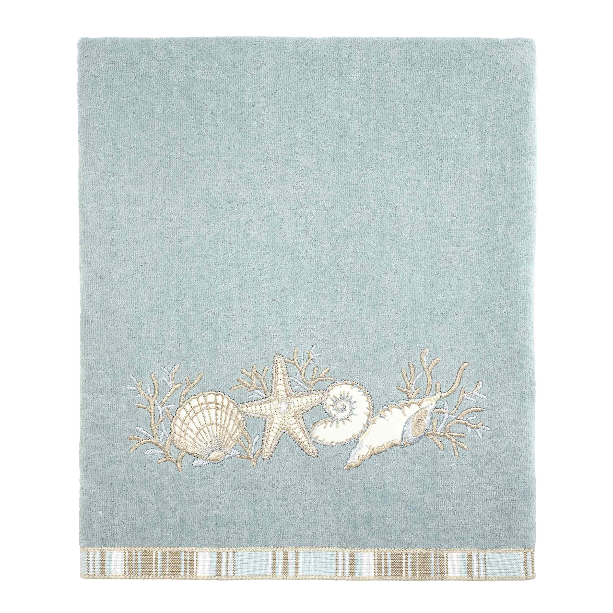 Avanti Linens - Bath Towel, Soft & Absorbent Cotton (Sand Shells Collection, Mineral)