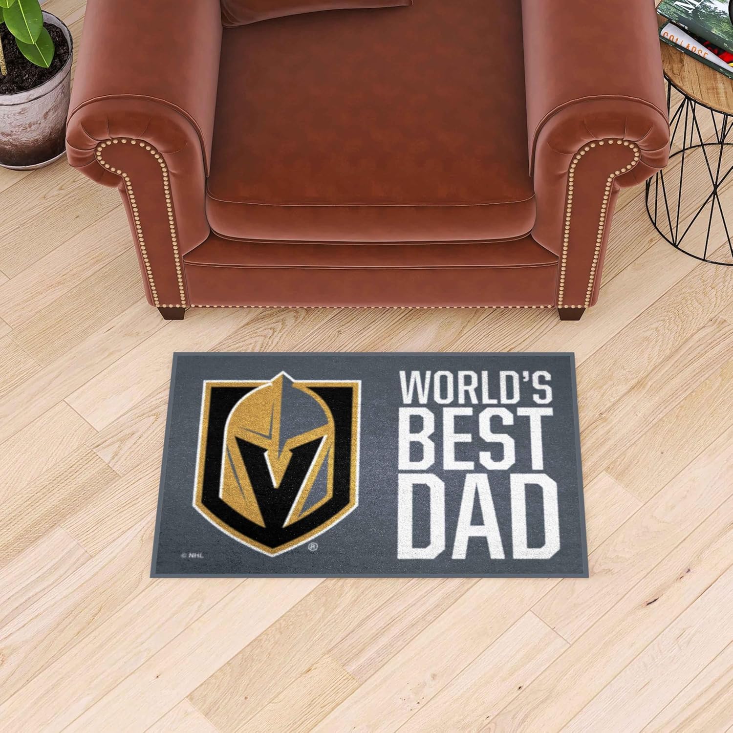 FANMATS 31173 Vegas Golden Knights Starter Mat Accent Rug - 19in. x 30in. | Sports Fan Home Decor Rug and Tailgating Mat World's Best Dad Starter Mat