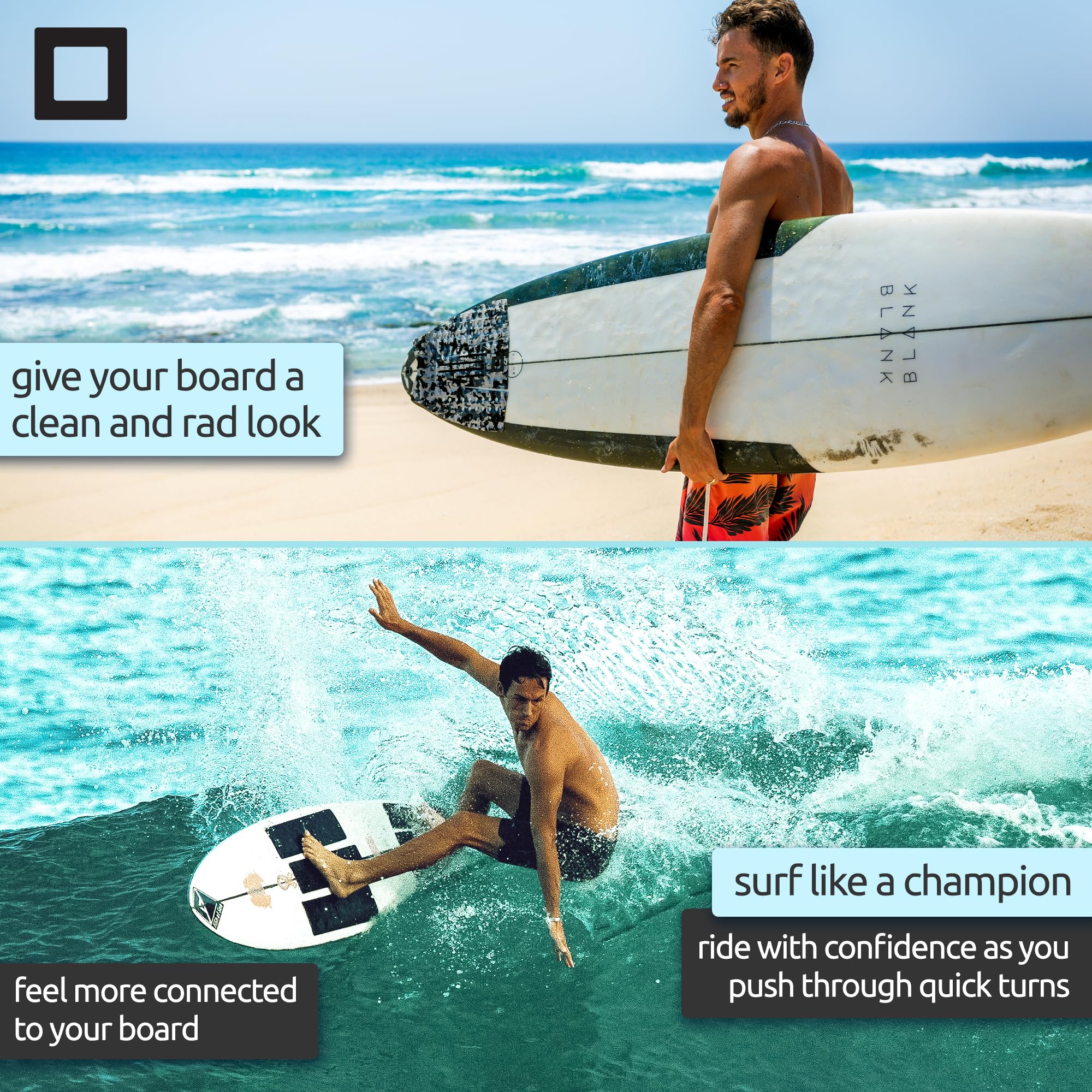 Almohadilla de tracción de 3 piezas, arco, plano o frontal, máximo agarre, adhesivo 3M súper fuerte, se adapta a todas las tablas de surf: Shortboard, Fish, Longboard, SUP, Skimboard,
