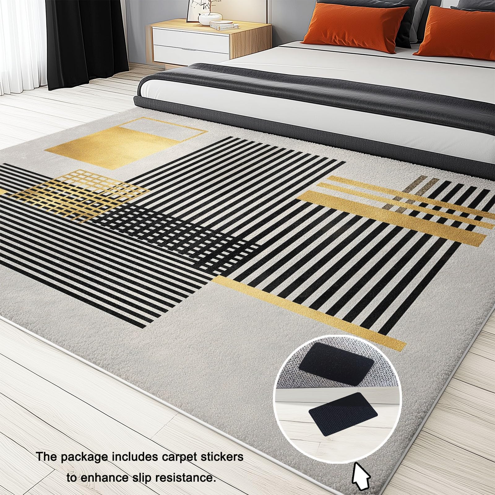 Dywan do salonu, minimalistyczny i wyrafinowany geometryczny patchwork, można prać w pralce, miękki polar, pokój dziecięcy, sypialnia, wystrój domu, antypoślizgowy dywanik 120 x 160 cm, szary