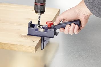 kwb DUBELPROFI Universal Dowel Jig with Adjustable Hole Sizes, Precise Woodworking Tool
