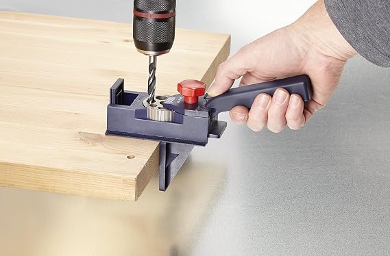 kwb DUBELPROFI Universal Dowel Jig with Adjustable Hole Sizes, Precise Woodworking Tool