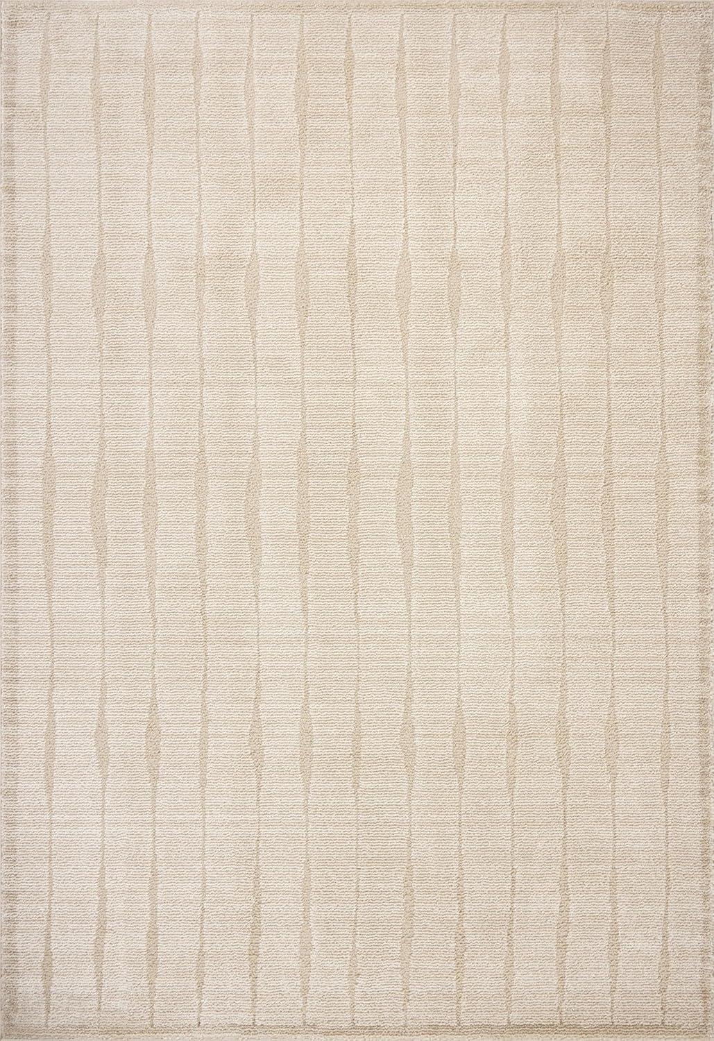 Loloi Chris Loves Julia Calvin Collection CLV-02 Ivory/Oatmeal 2'-7" x 10'-0" Runner Rug Checkered Neutral Soft Living Room Bedroom Carpet