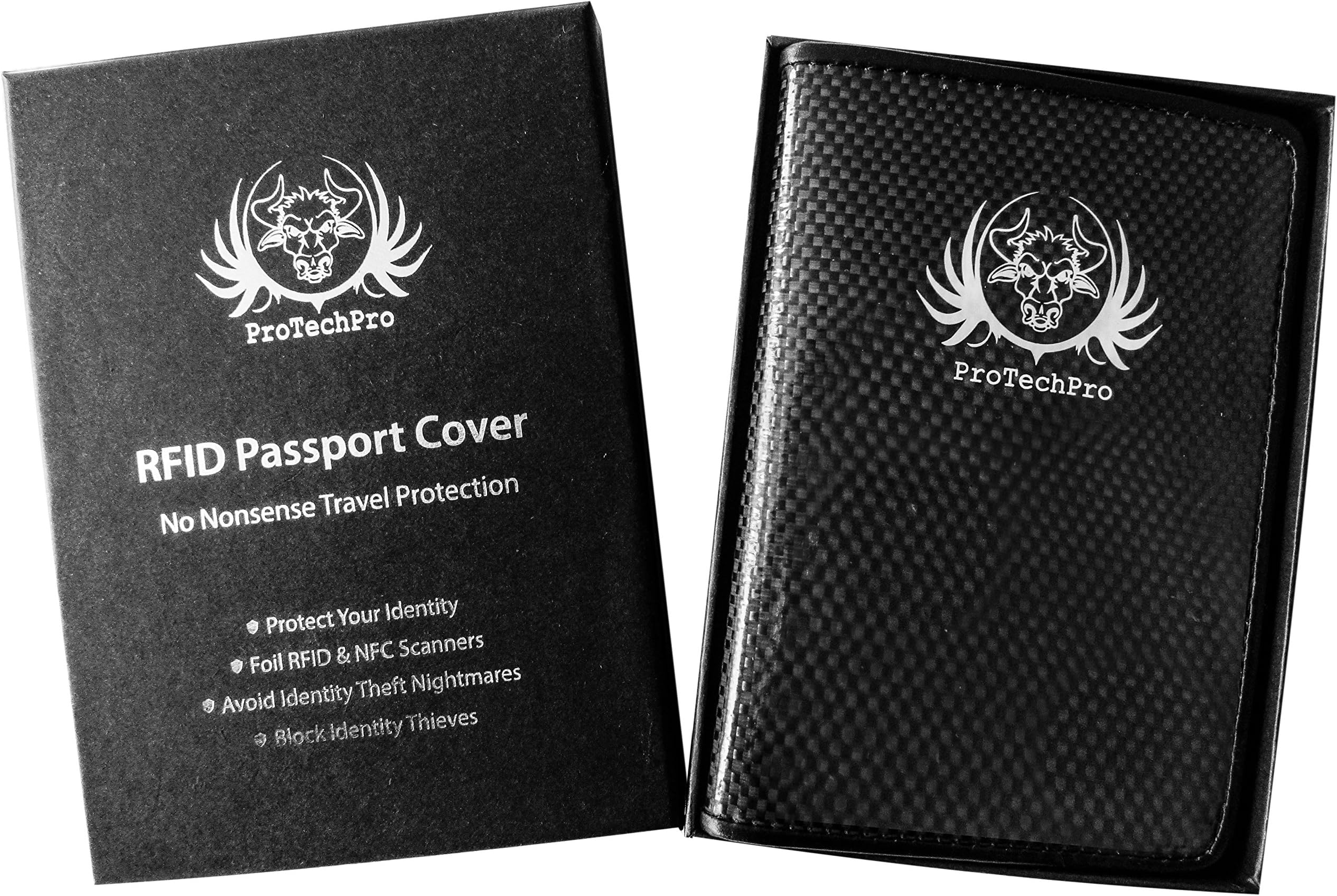 RFID Blocking Passport Cover - ProTechPro - Carbon Fibre Material