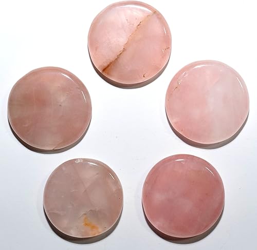 Miniatura 4 de 1.378 in Natural Rose Quartz Soportes para Esferas/Huevos Pulido Rosa Preocupación Piedra Cristal Mineral Piedra Espécimen - África (5PCS)