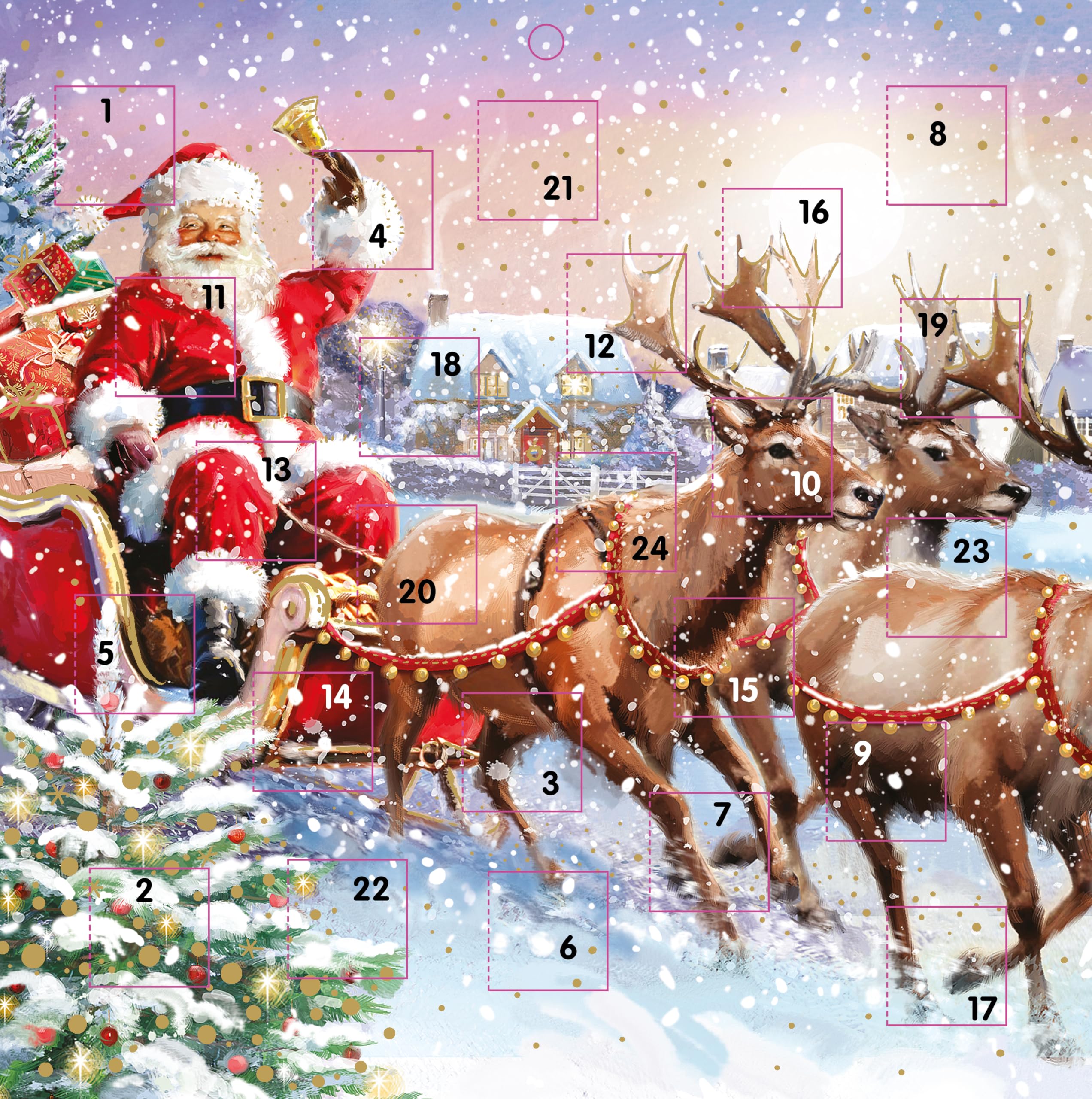 Calendario de Adviento Navidad Coundown - 24 Puertas - Cuadrado Grande (9.5'' x 9.5'') Regalo - Imagen 6 de 8