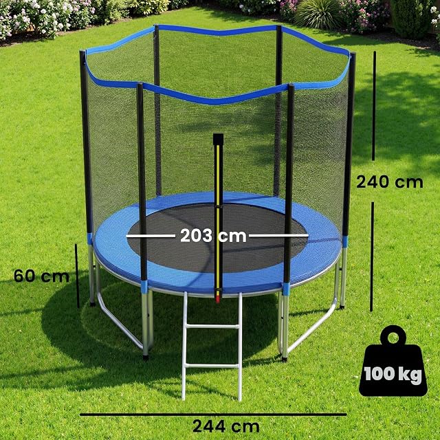 Foto 7 de 8 de SPORTNOW Cama Elástica para Exterior Ø244 cm con Red de Seguridad