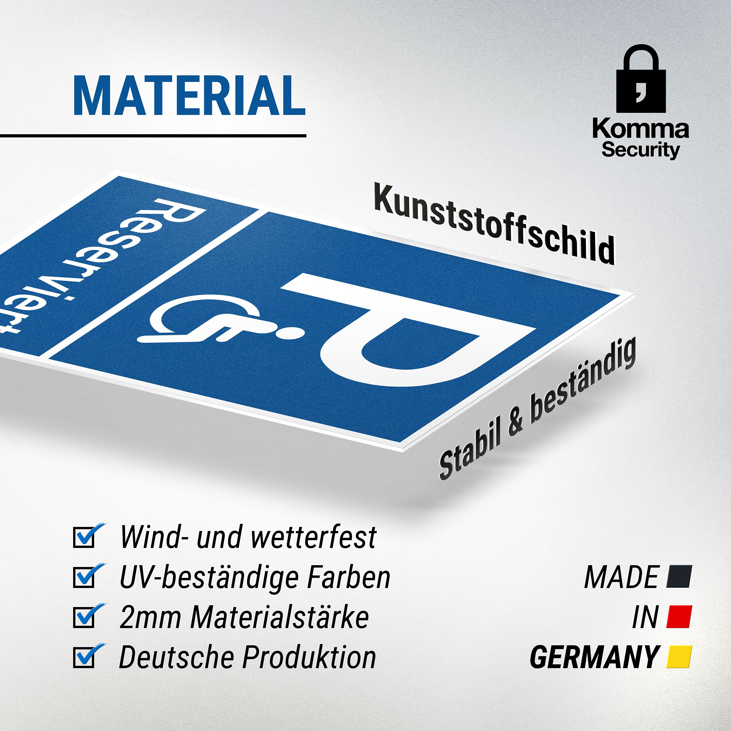 Tradercat Behindertenparkplatz Schild – Aufkleber 42 X 30 Cm, Wetterfest, Made In Germany
