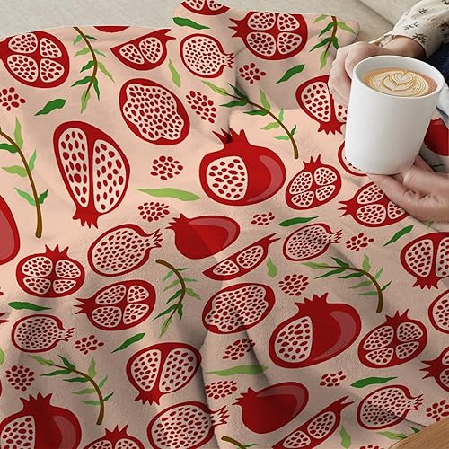 Miniatura 5 de Manta de granada para regalo, manta de franela suave con impresión artística para sofá, cama, silla, práctica portátil, universal, XS de 30 x 40