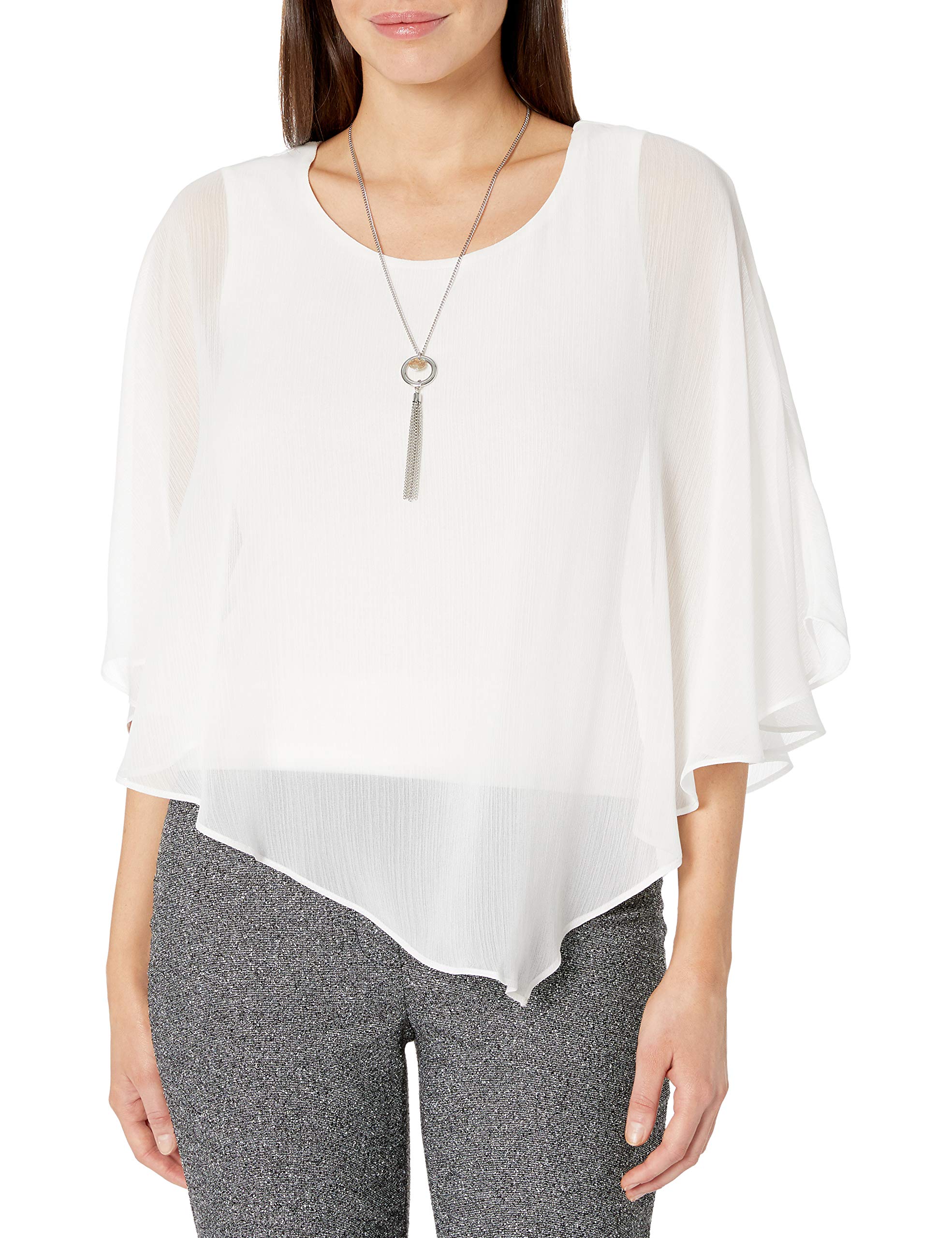 AGBwomens Twist Back Popover Top Blouse