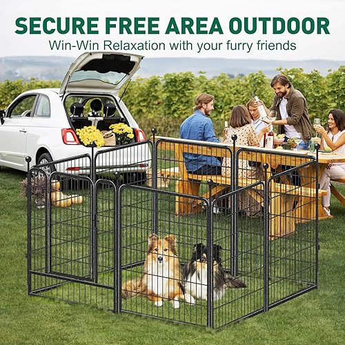 Miniatura 2 de Corralito para perros al aire libre, 8 paneles de 40 pulgadas, corral de metal de alta resistencia para perros, cerca para perros grandes, medianos