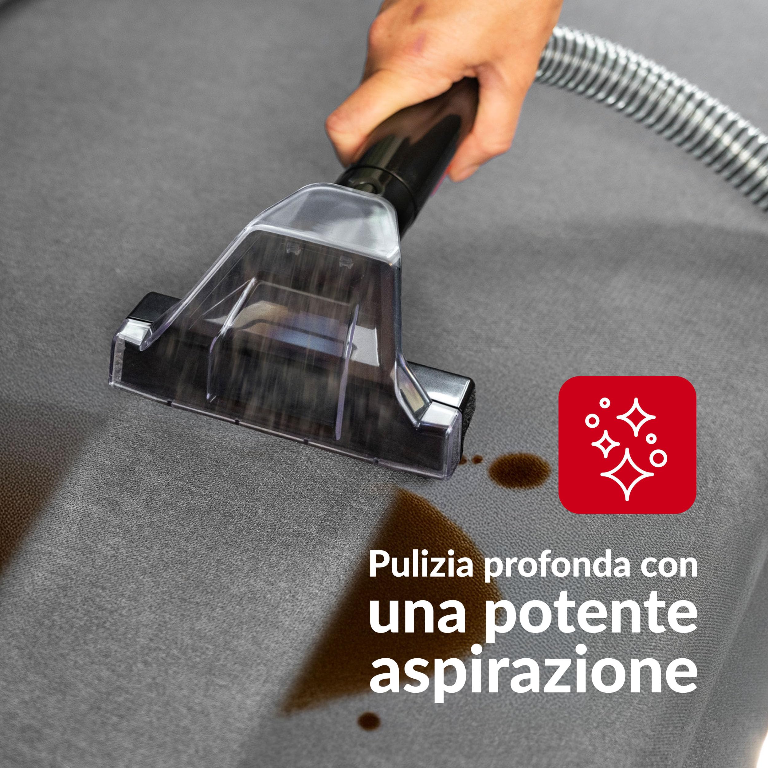 LEHMANN EasyWash Lavatappeti Portatile - Aspirapolvere Lava e Asciuga - Sistema a Doppio Serbatoio - Lava Tappezzeria, Tappeti, Moquette, Materassi e Pulisci Divani - Accessori Inclusi - 750 W