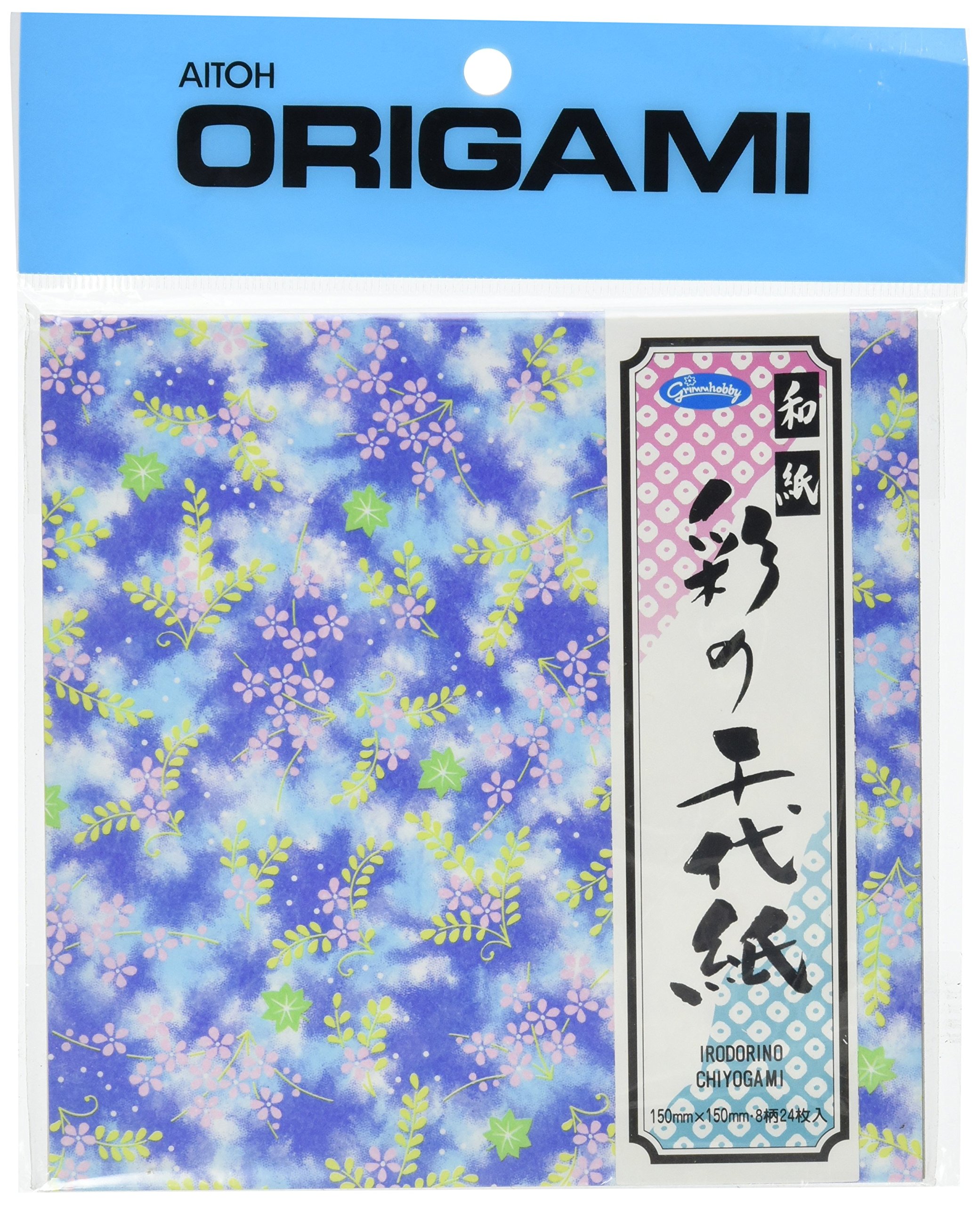 Aitoh 23-1956 Irodorino Chiyogami Origami Paper, 6-Feet by 6-Inch, 24-Pack